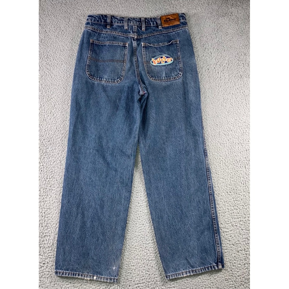 Butter Goods Relaxed Fit Denim Jeans Men 30 Blue Straight Leg Skateboarding - Picture 3 of 14
